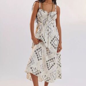 Urban Outfitters White and Black Patterned Maxi Dress